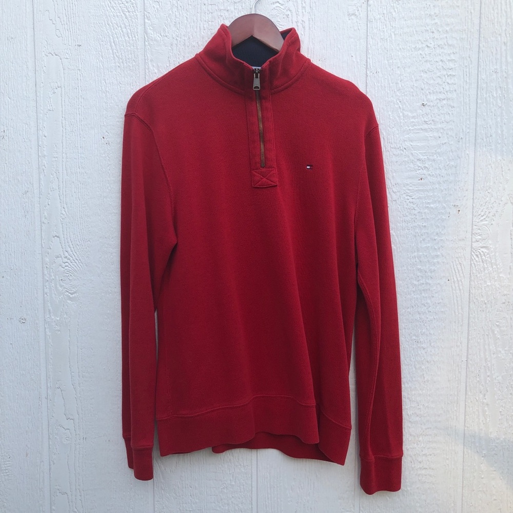 Tommy Hilfiger Red Quarter Zip Up